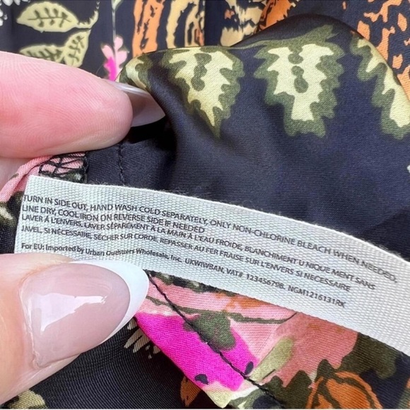 🆕 NWT FP Pajama SET Iron Combo Tiger Floral Print SILKY oversized XL Long Tall - Picture 12 of 16